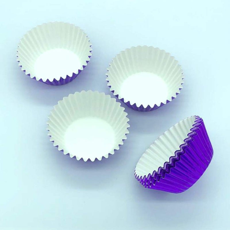 Huaswan Lavender Purple Foil Cupcake Liners Standard Paper Baking Cups for Party and More, 120-Count - Image 3